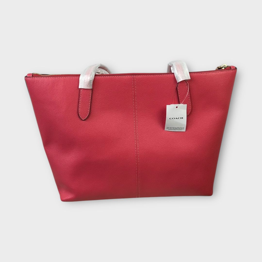 Coach Crossgrain Leather Zip Top Tote Bag