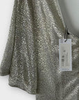 Coast Metallic Angel Sleeve Ruche Waist Dress - 12