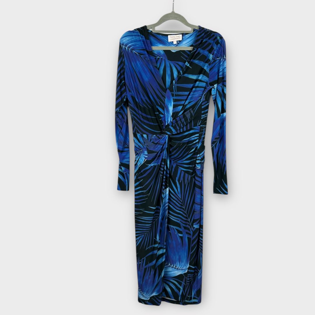 Dancing Leopard Goldie Palm Print Midi Dress - 8