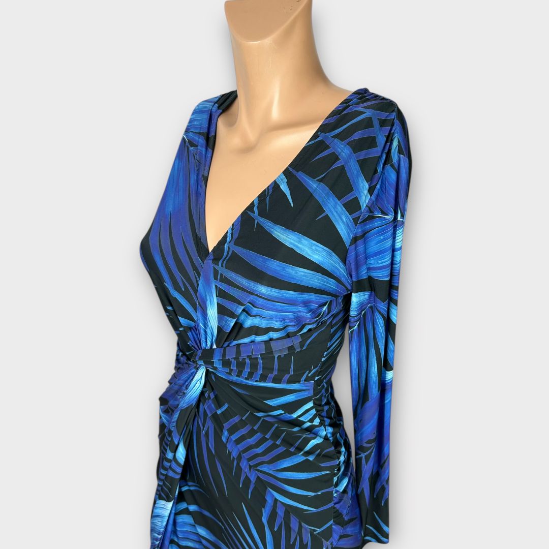 Dancing Leopard Goldie Palm Print Midi Dress - 8