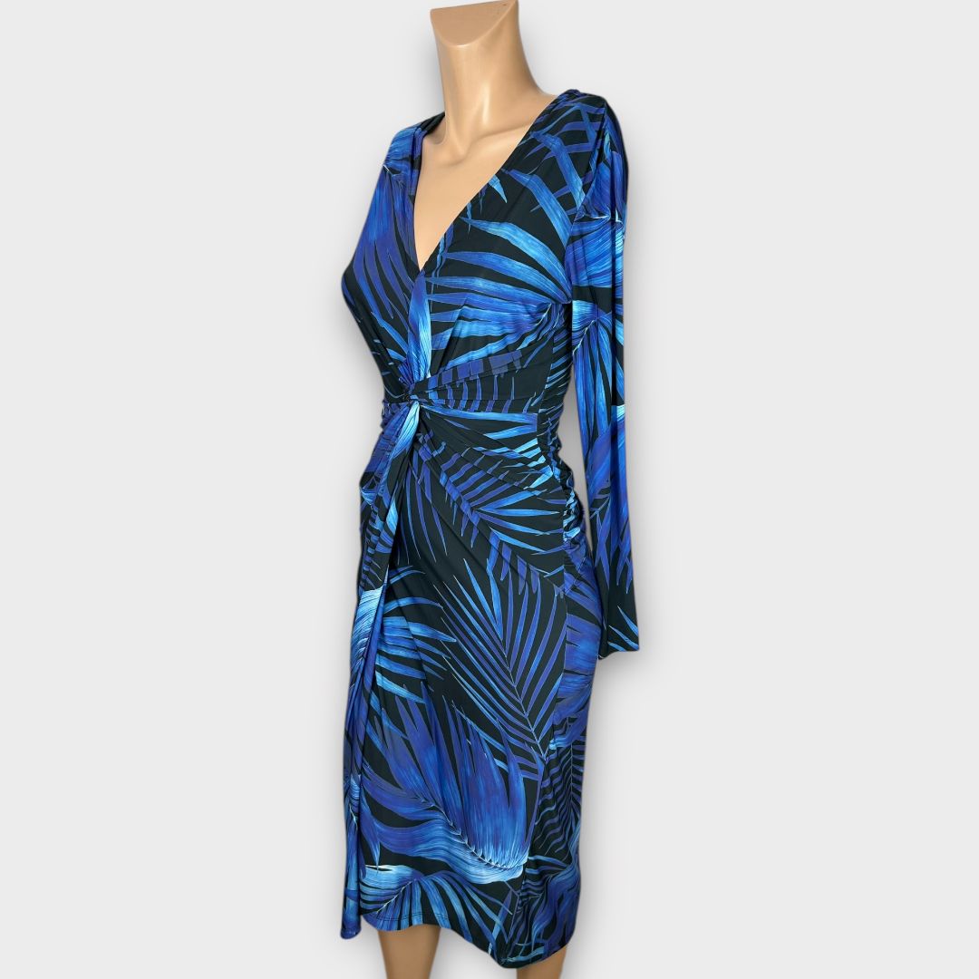Dancing Leopard Goldie Palm Print Midi Dress - 8