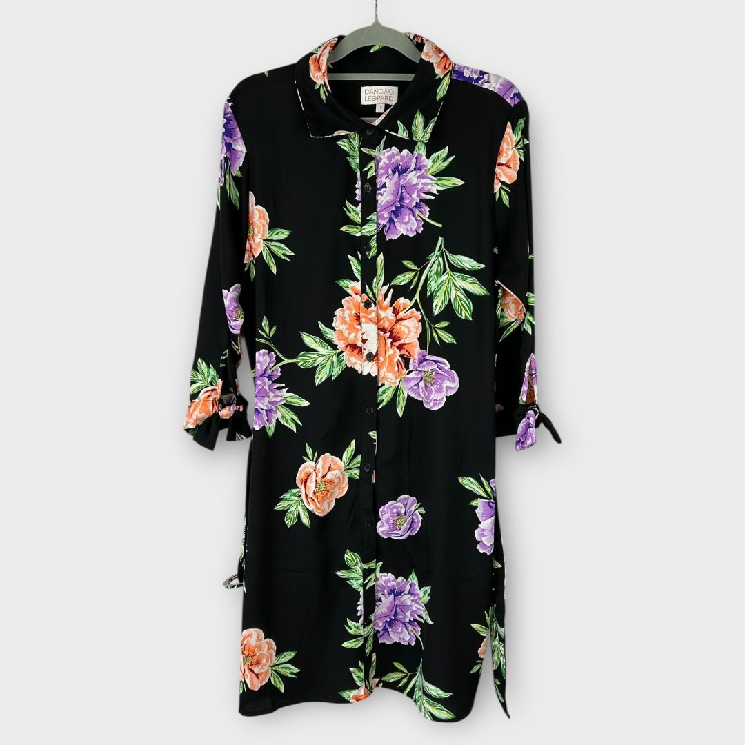 Dancing Leopard Jonah Mini Floral Shirt Dress - 16