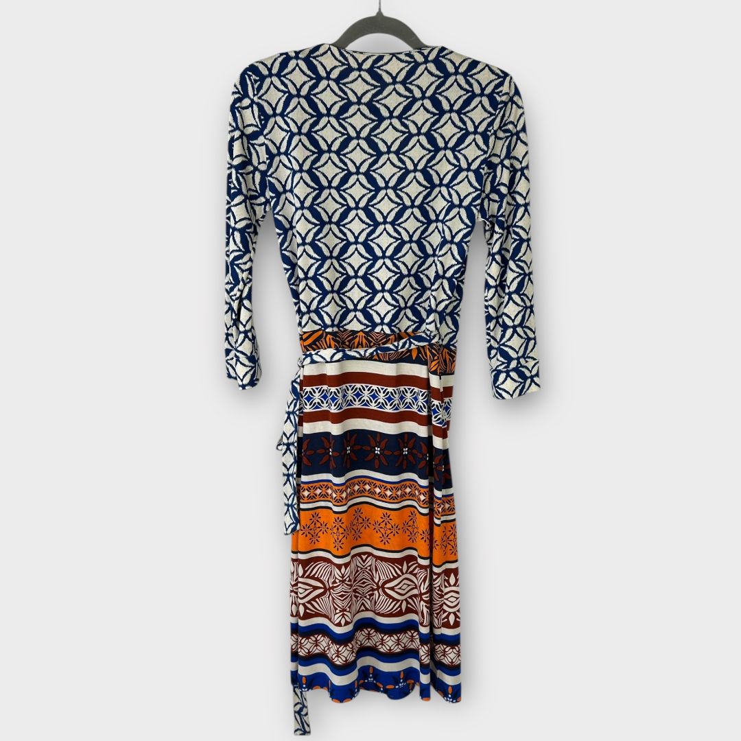 Diane Von Furstenberg Julian Desert Band Silk Jersey Wrap Dress - 8