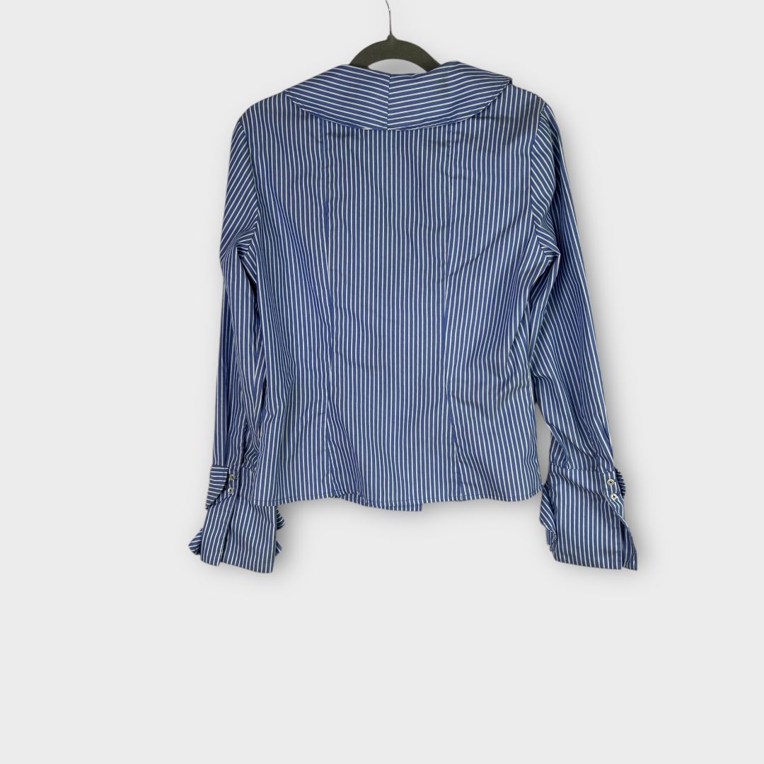 Difference Stripe Ruffle Shirt - 8/10