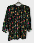 Donna Ida Floral Silk Blouse - M