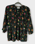 Donna Ida Floral Silk Blouse - M