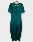 Forever New Estelle Satin Flutter Sleeve Midi Dress - 10