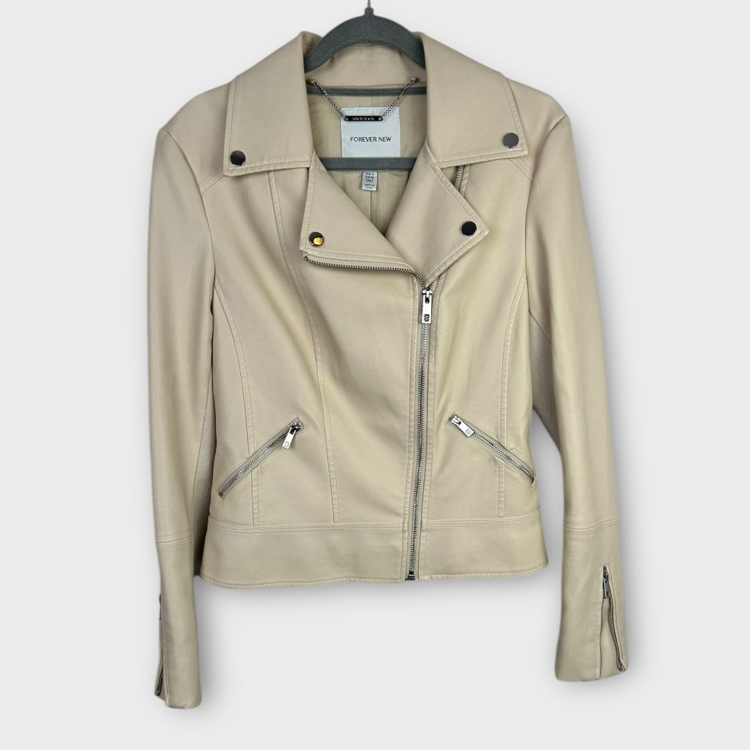 Forever New Faux Leather Lola Biker Jacket - 10