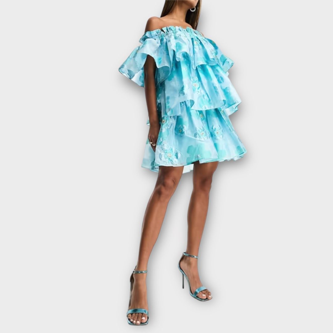 Forever Unique Tiered Bandeau Floral Mini Dress - 18