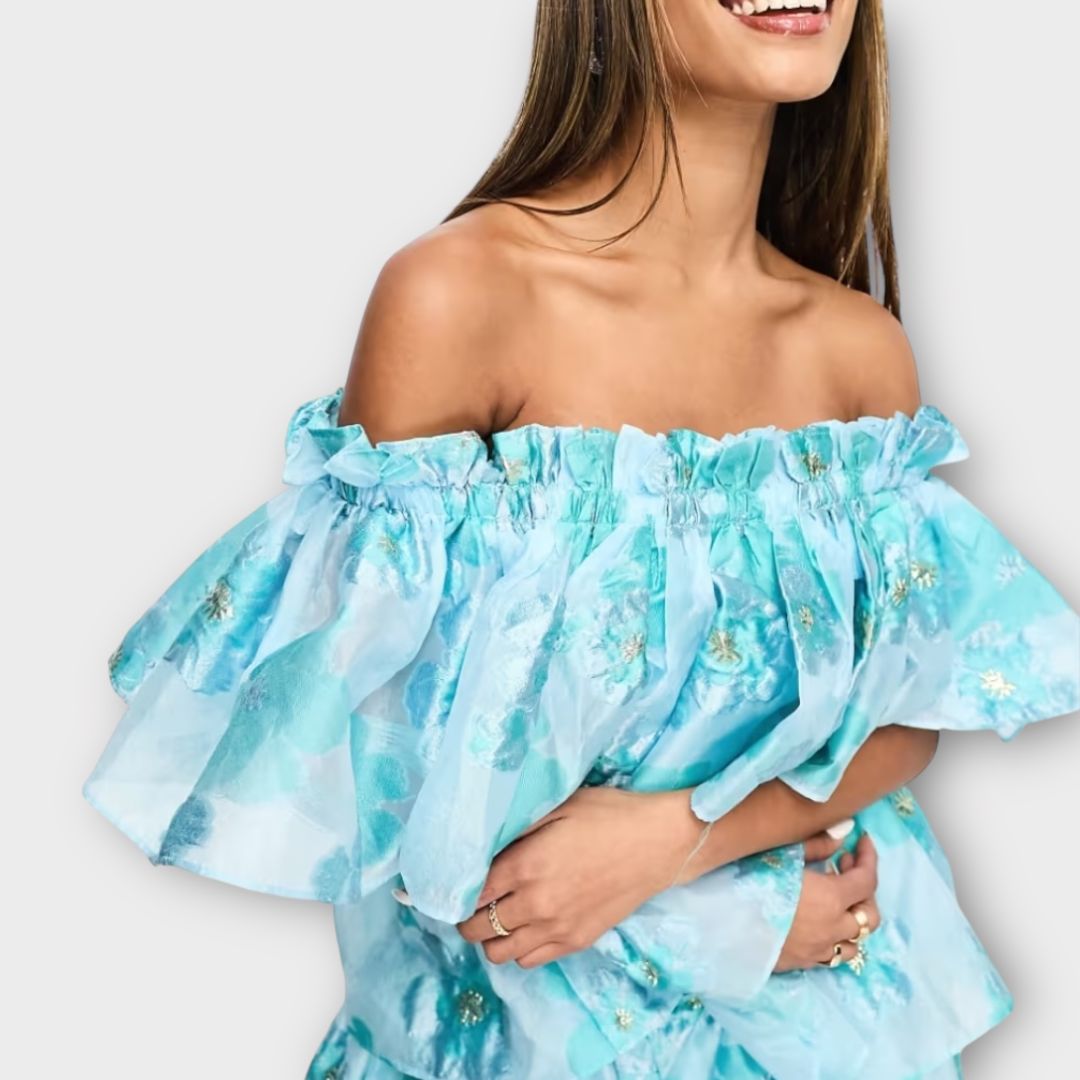 Forever Unique Tiered Bandeau Floral Mini Dress - 18