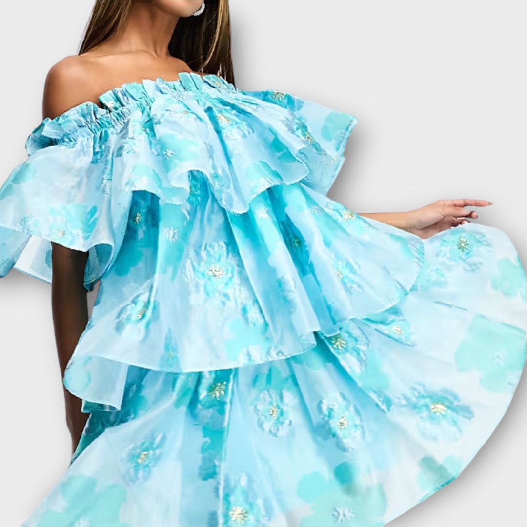 Forever Unique Tiered Bandeau Floral Mini Dress - 18