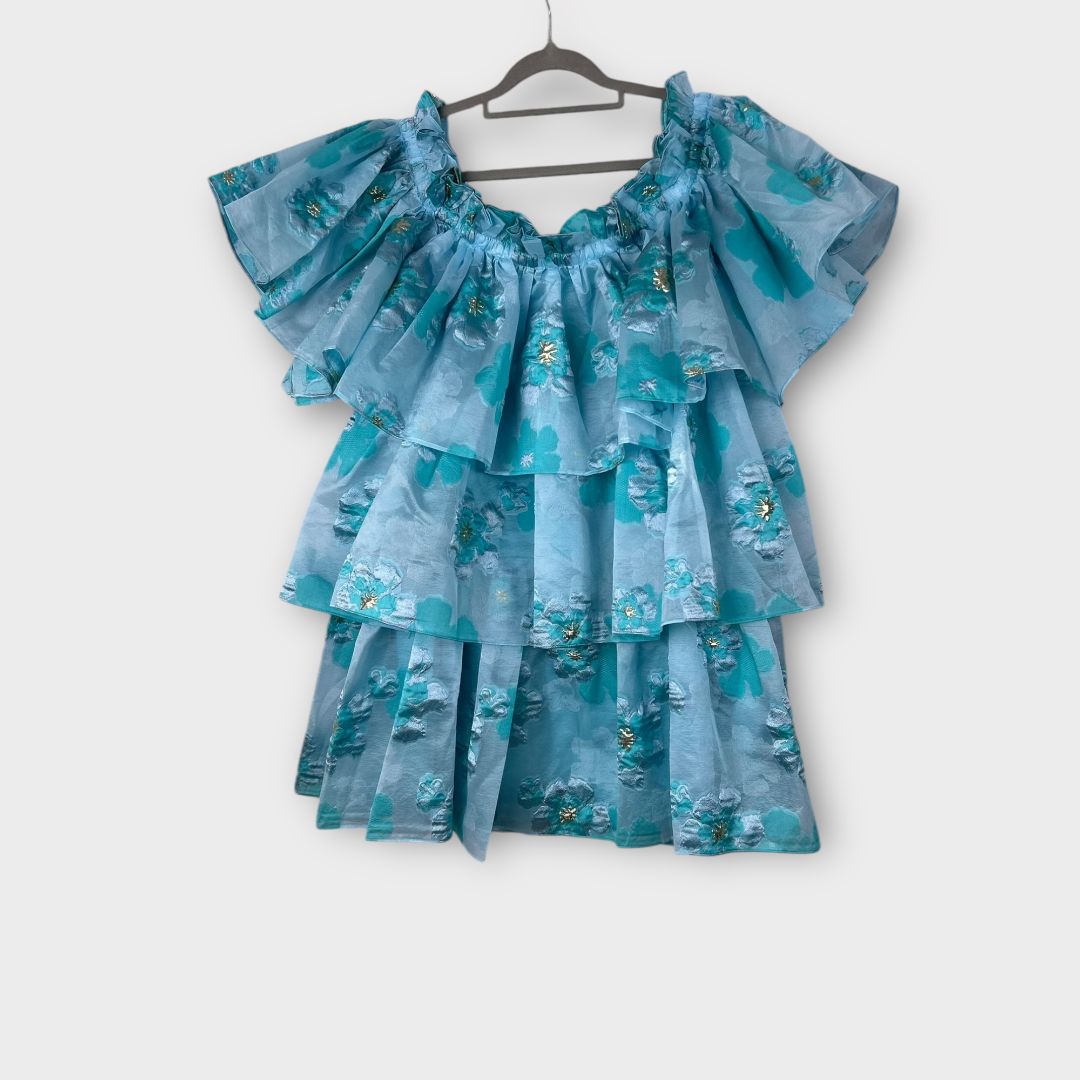 Forever Unique Tiered Bandeau Floral Mini Dress - 18
