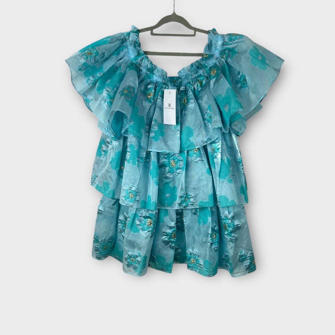 Forever Unique Tiered Bandeau Floral Mini Dress - 18