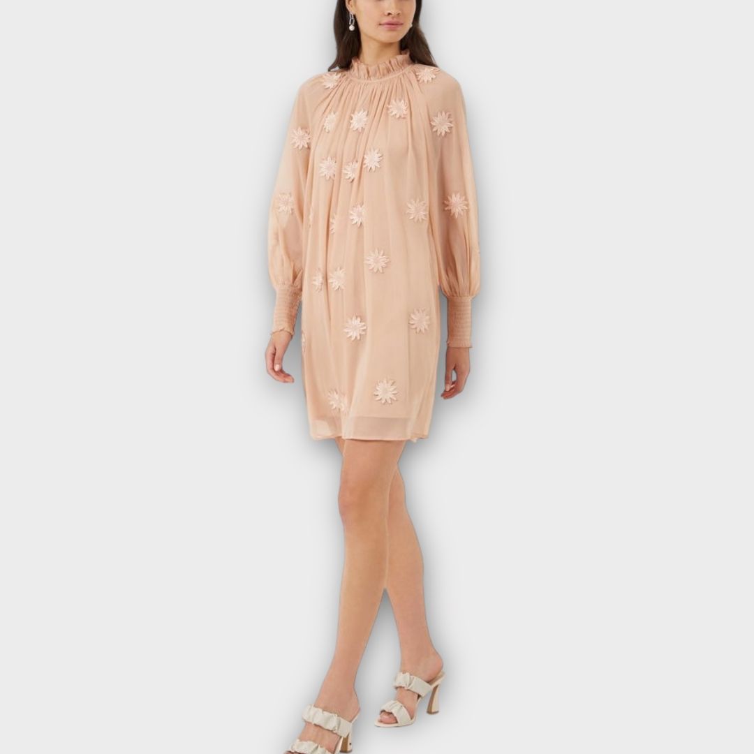 French Connection Aziza Lace High Neck Mini Dress - 14
