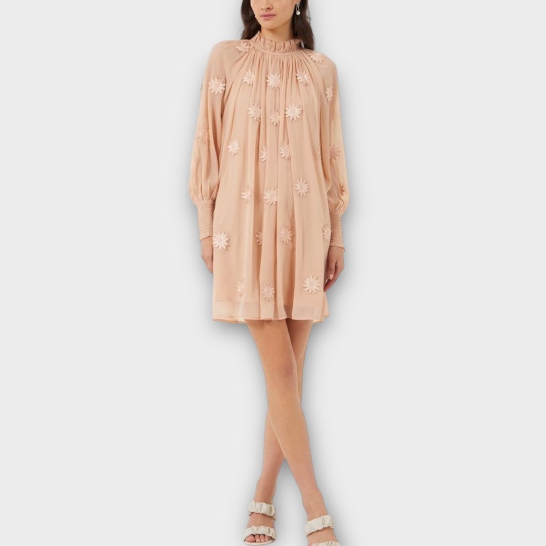 French Connection Aziza Lace High Neck Mini Dress - 14
