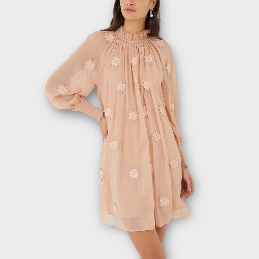 French Connection Aziza Lace High Neck Mini Dress - 14