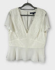 French Connection Bikita Lace Mix Short Sleeve Top - 16