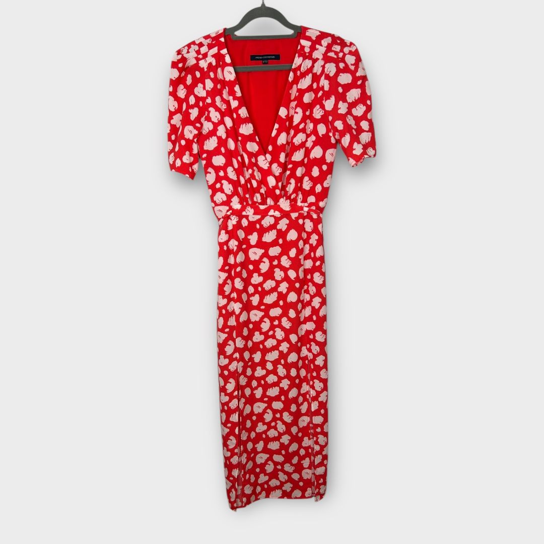 French Connection Drape Front Split Midi Dress - 10