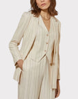 Gallery Linen Blend Pinstripe Blazer - 16
