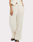 Gallery Linen Blend Pinstripe Trousers - 16
