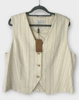 Gallery Linen Blend Pinstripe Waistcoat - 14
