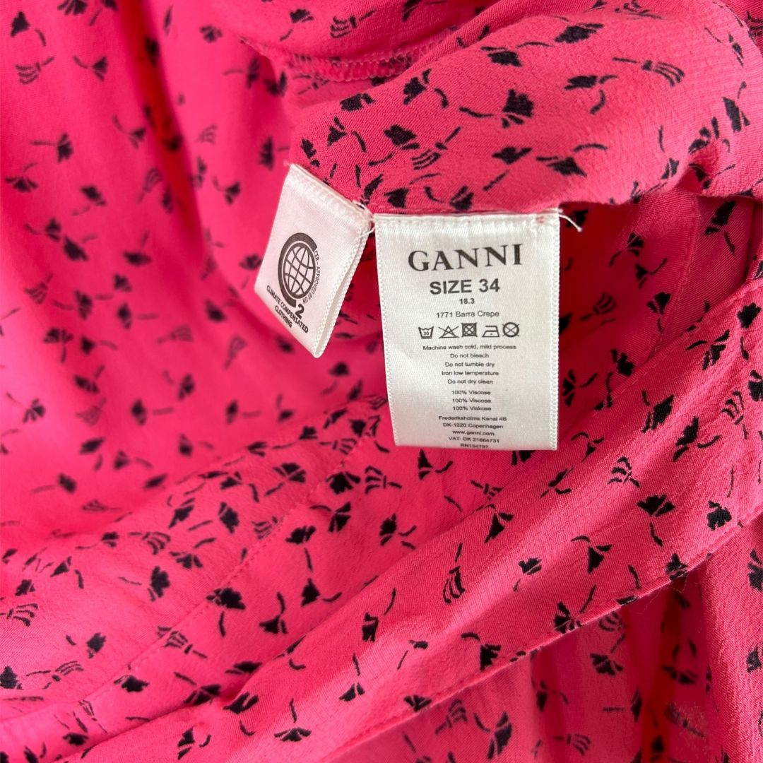 Ganni Barra Crepe Wrap Top - 6