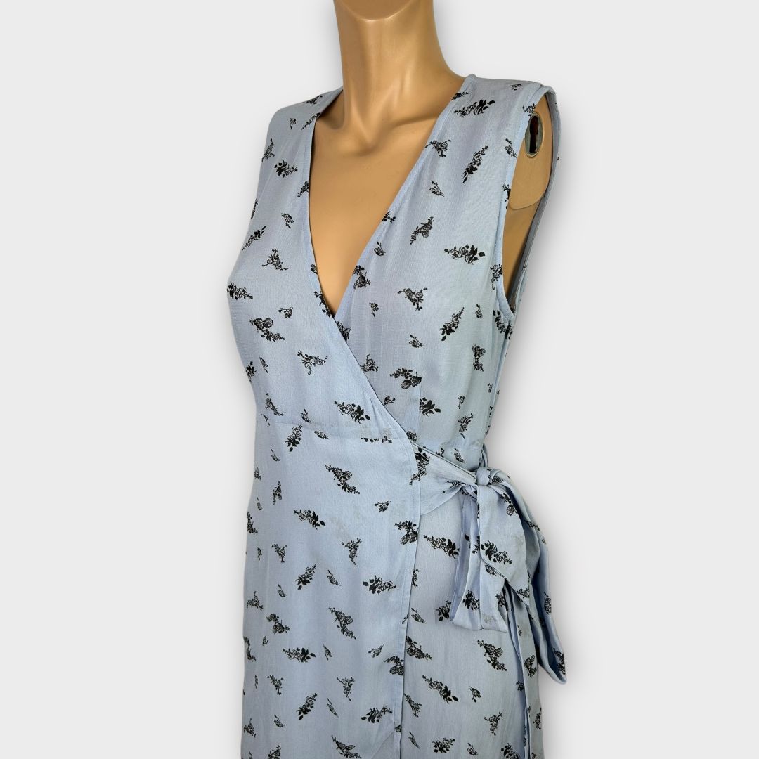 Ganni Floral Georgette Midi Wrap Dress - 8