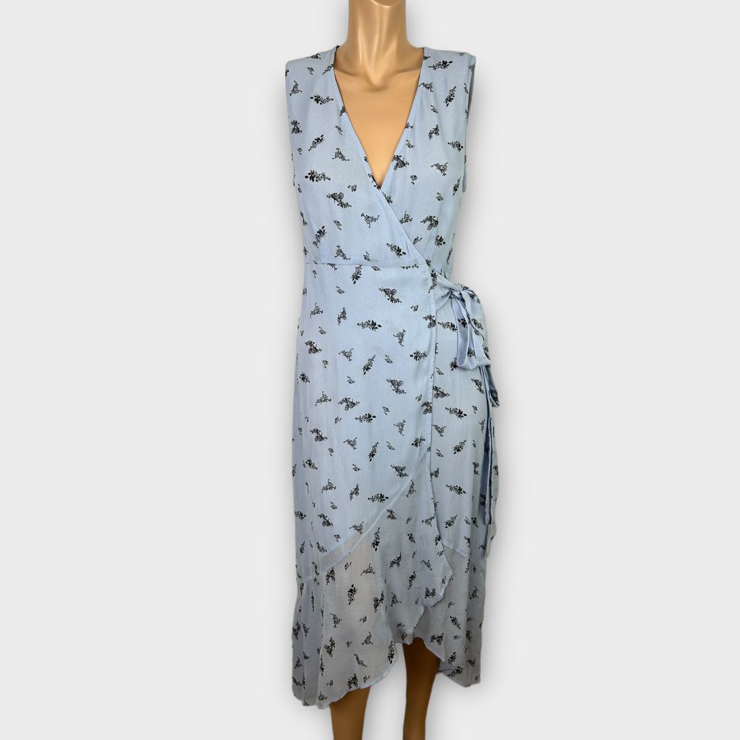 Ganni Floral Georgette Midi Wrap Dress - 8
