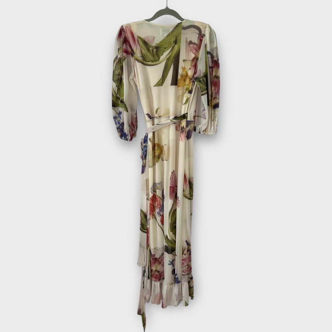 Ganni Floral Mesh Wrap Dress - 8/10