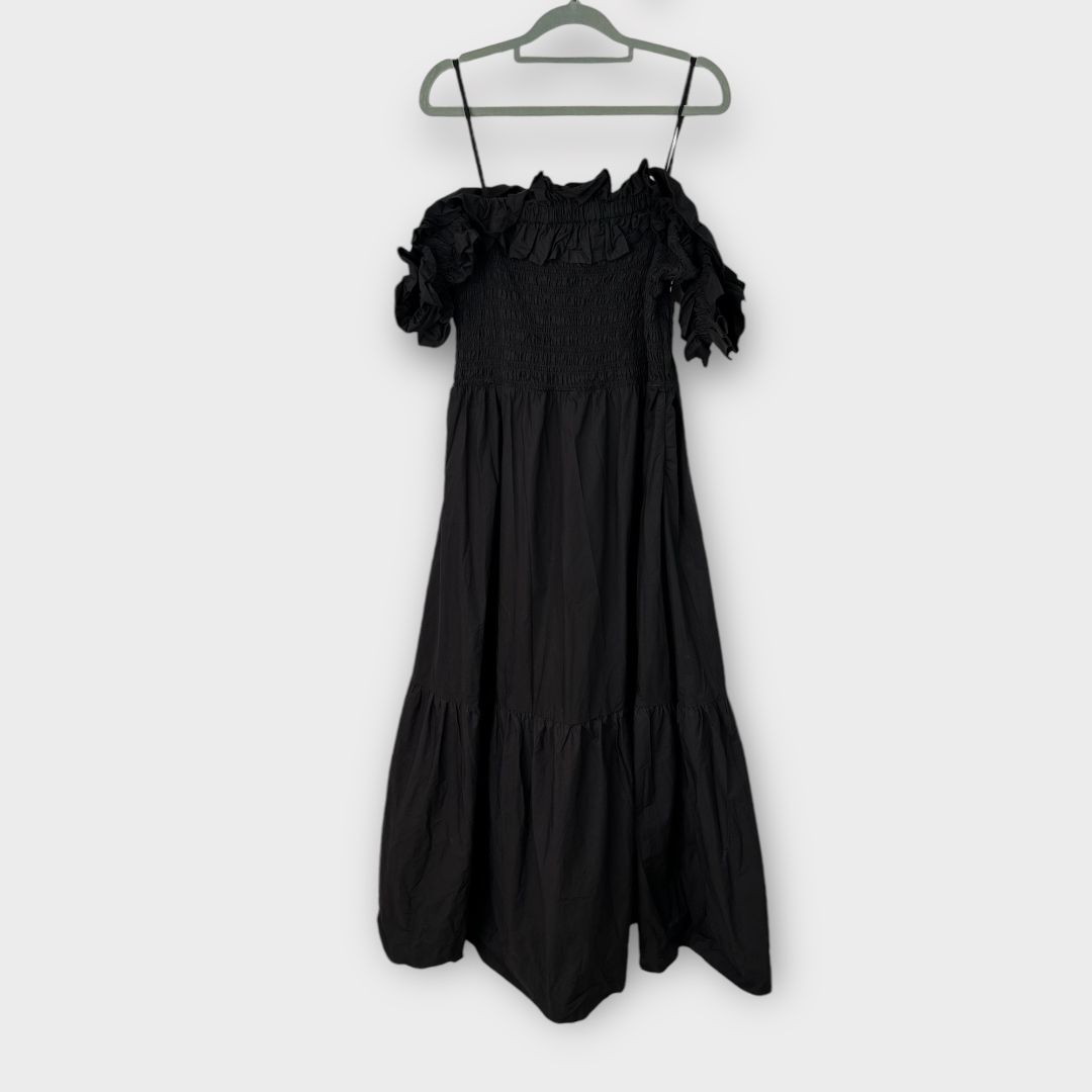Ganni Ruffled Cotton-Poplin Midi Dress - 20
