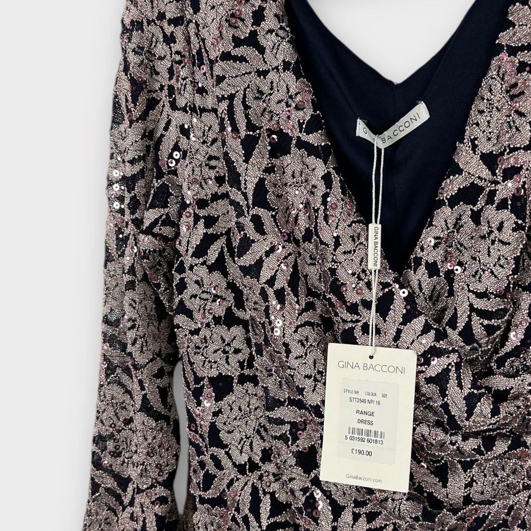 Gina Bacconi Sequin Range Dress - 16
