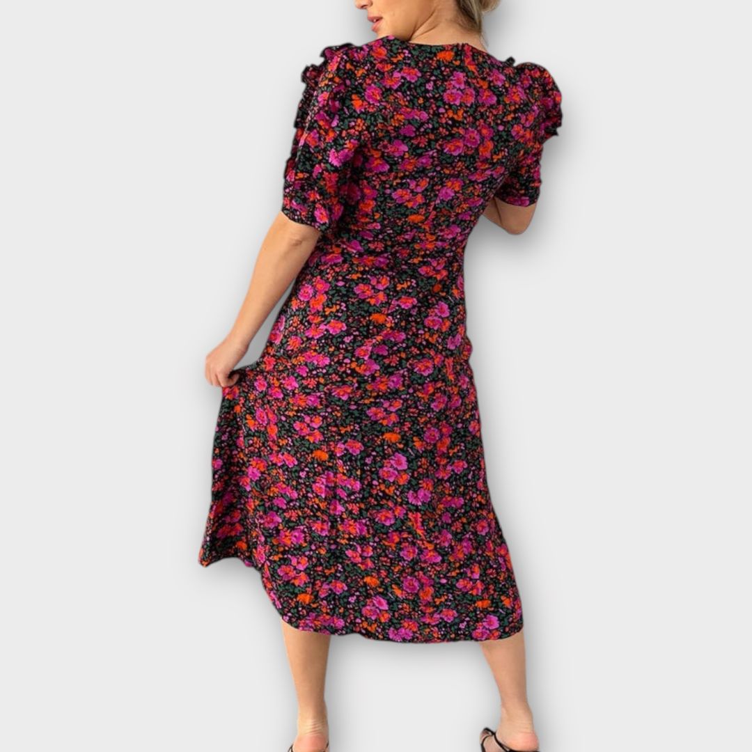 Girl In Mind Floral Midi Dress - 10
