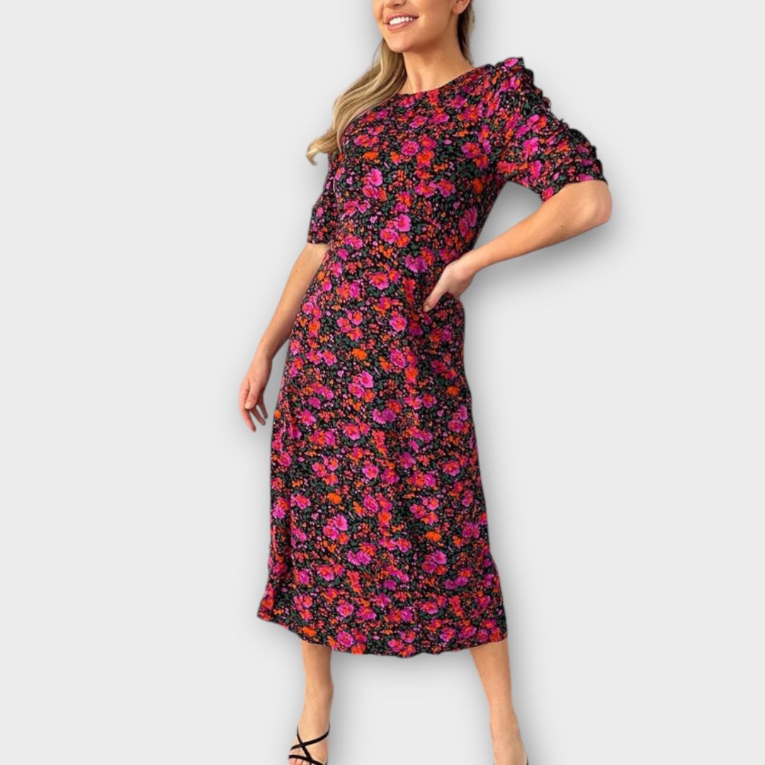 Girl In Mind Floral Midi Dress - 10