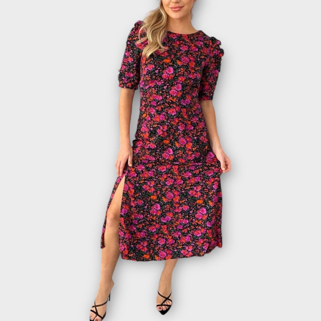 Girl In Mind Floral Midi Dress - 10