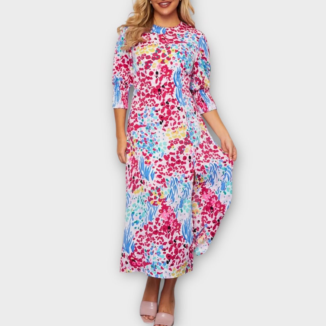 Girl In Mind Floral Midi Dress - 10