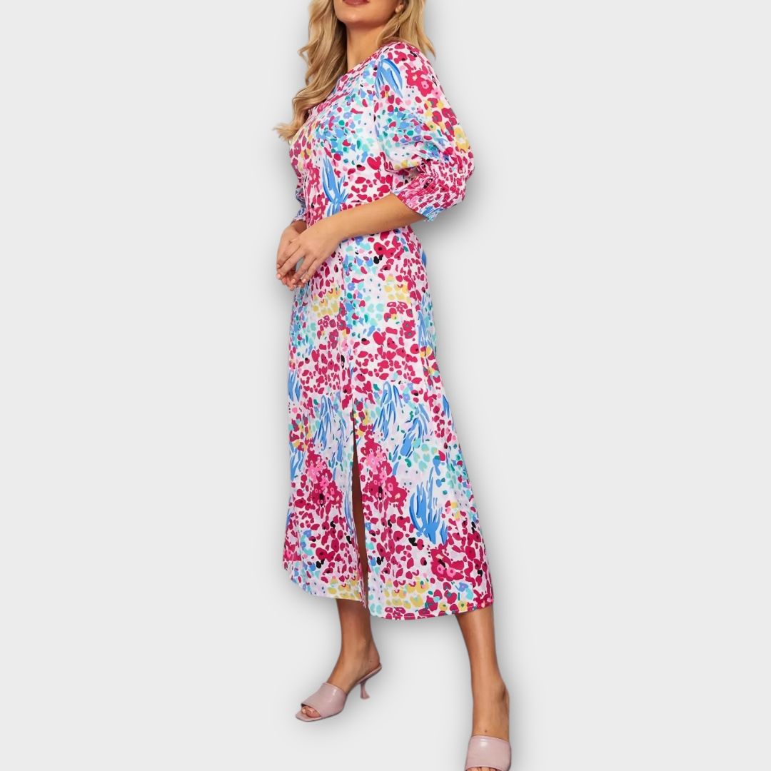 Girl In Mind Floral Midi Dress - 10