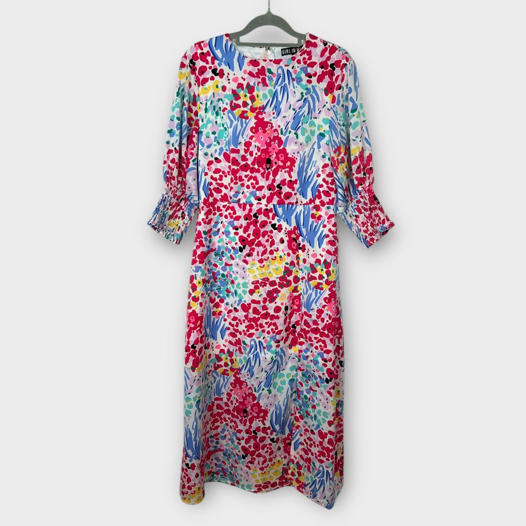 Girl In Mind Floral Midi Dress - 10