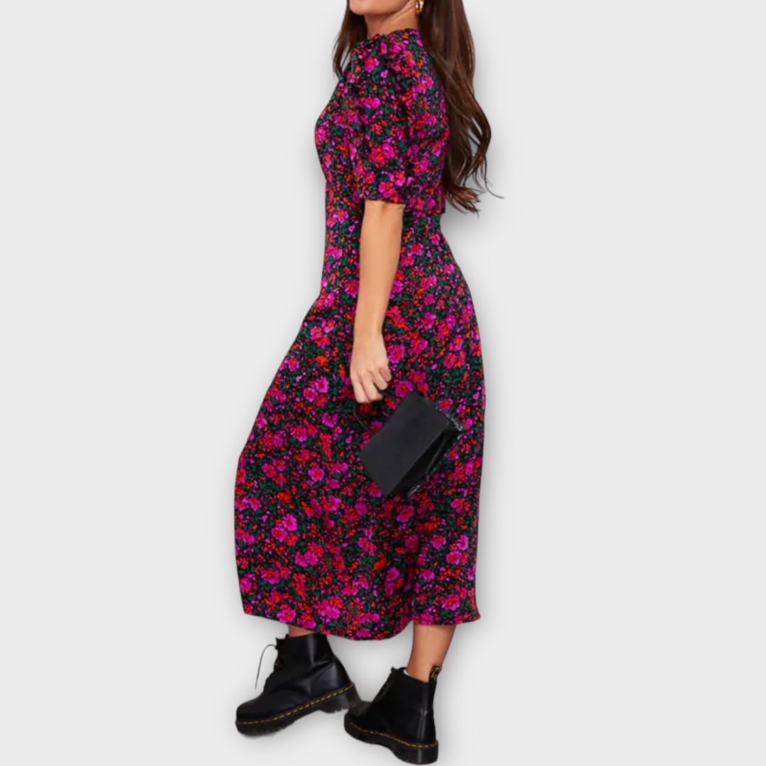 Girl In Mind Floral Midi Dress - 8