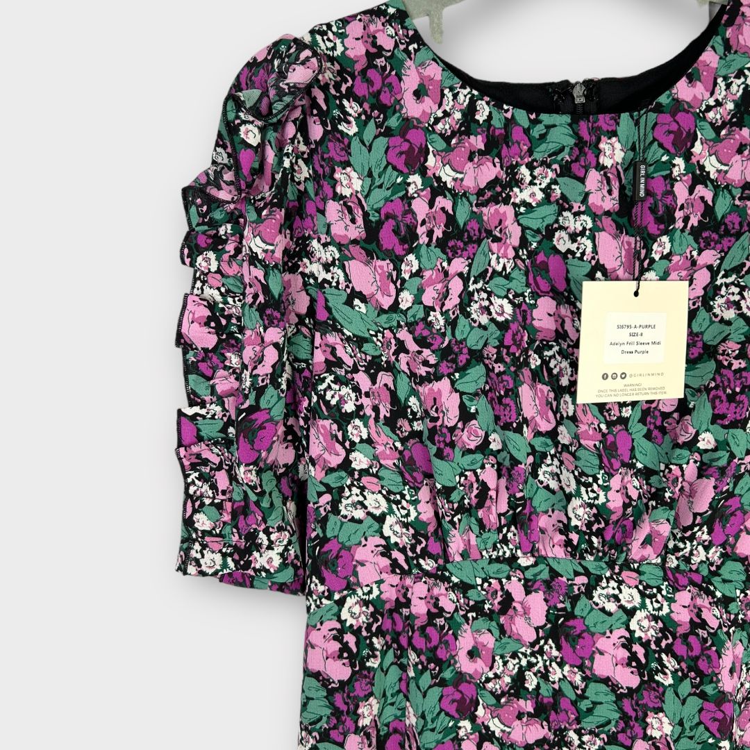 Girl In Mind Floral Midi Dress - 8