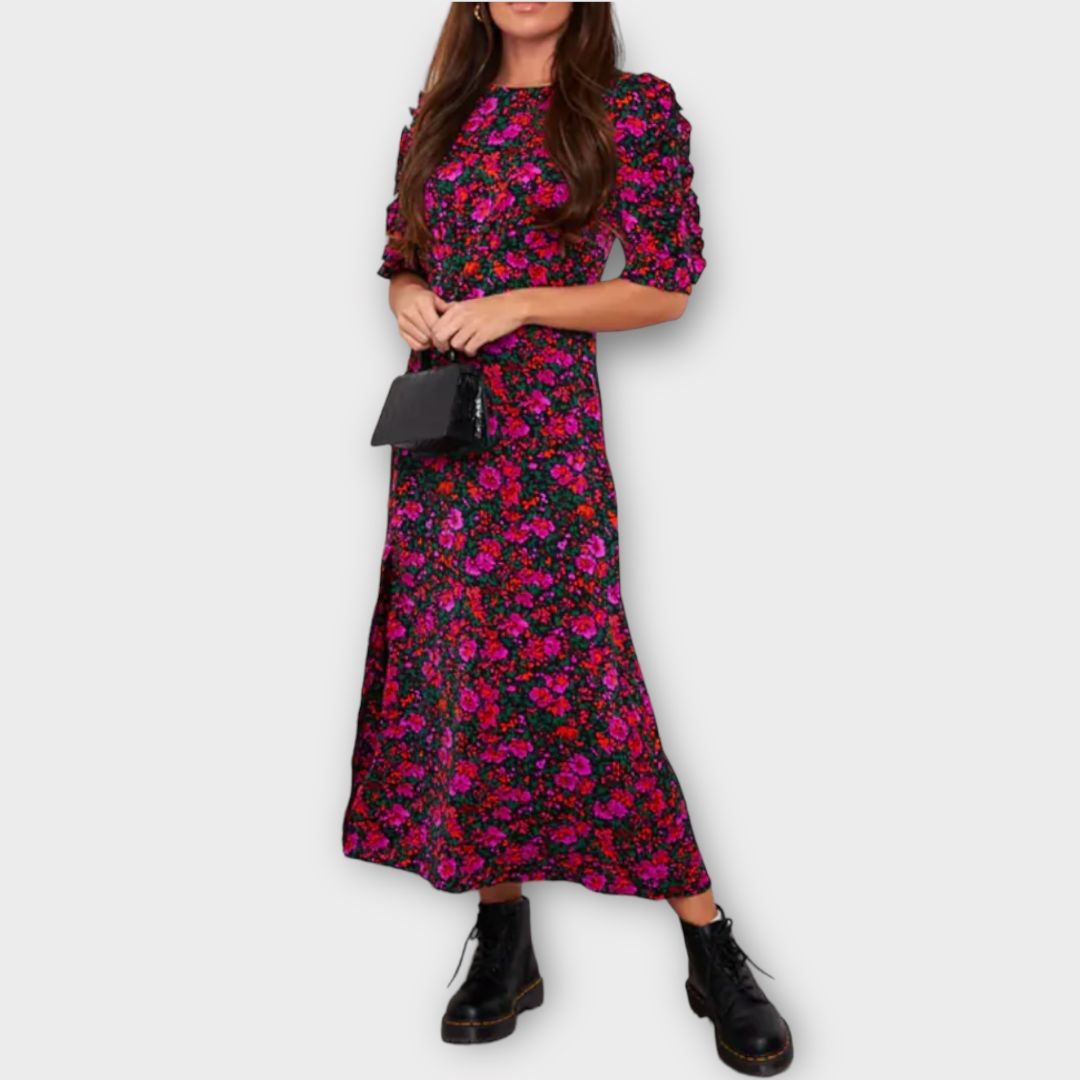 Girl In Mind Floral Midi Dress - 8
