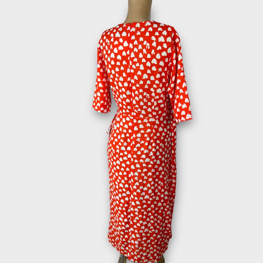 Girl In Mind Heart Print Midi Dress - 12