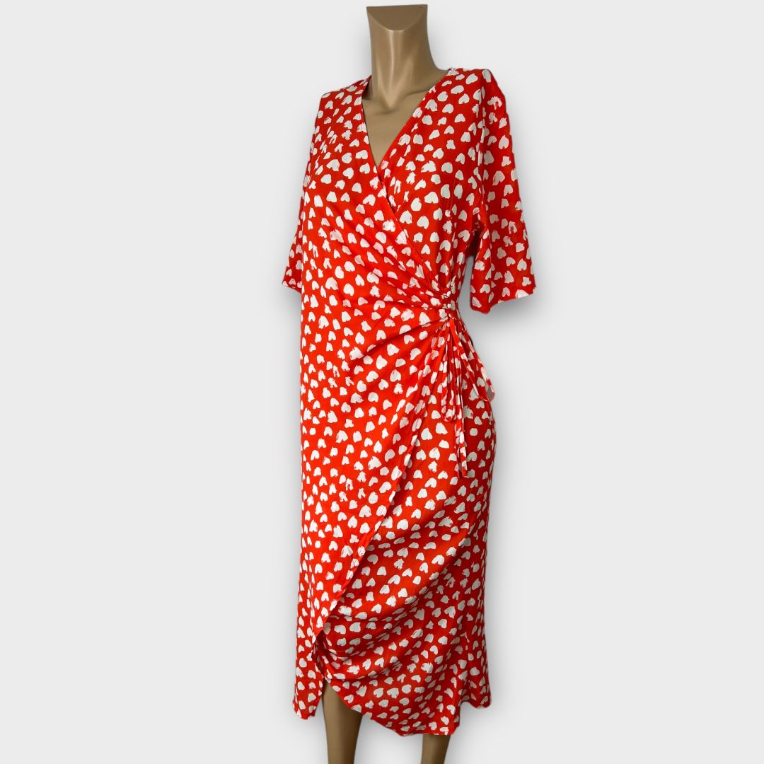 Girl In Mind Heart Print Midi Dress - 12