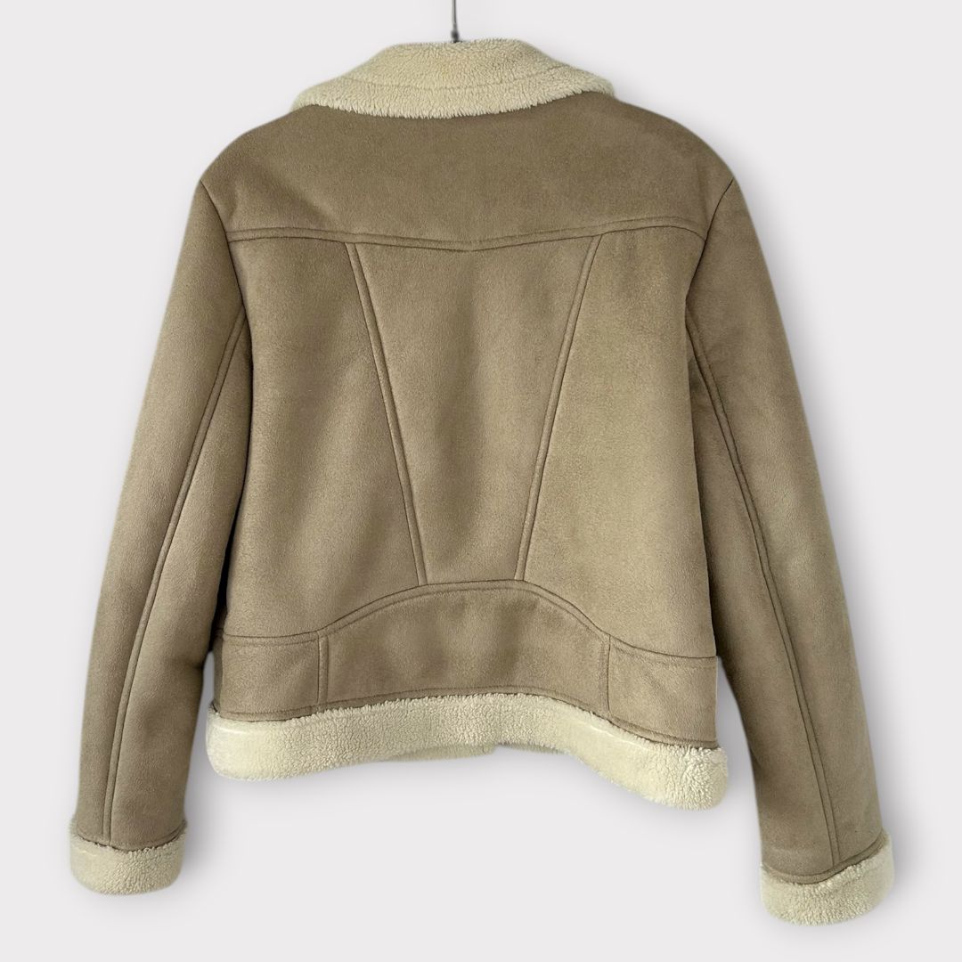 Great Plains London Faux Shearling Biker Jacket - 10 (M)