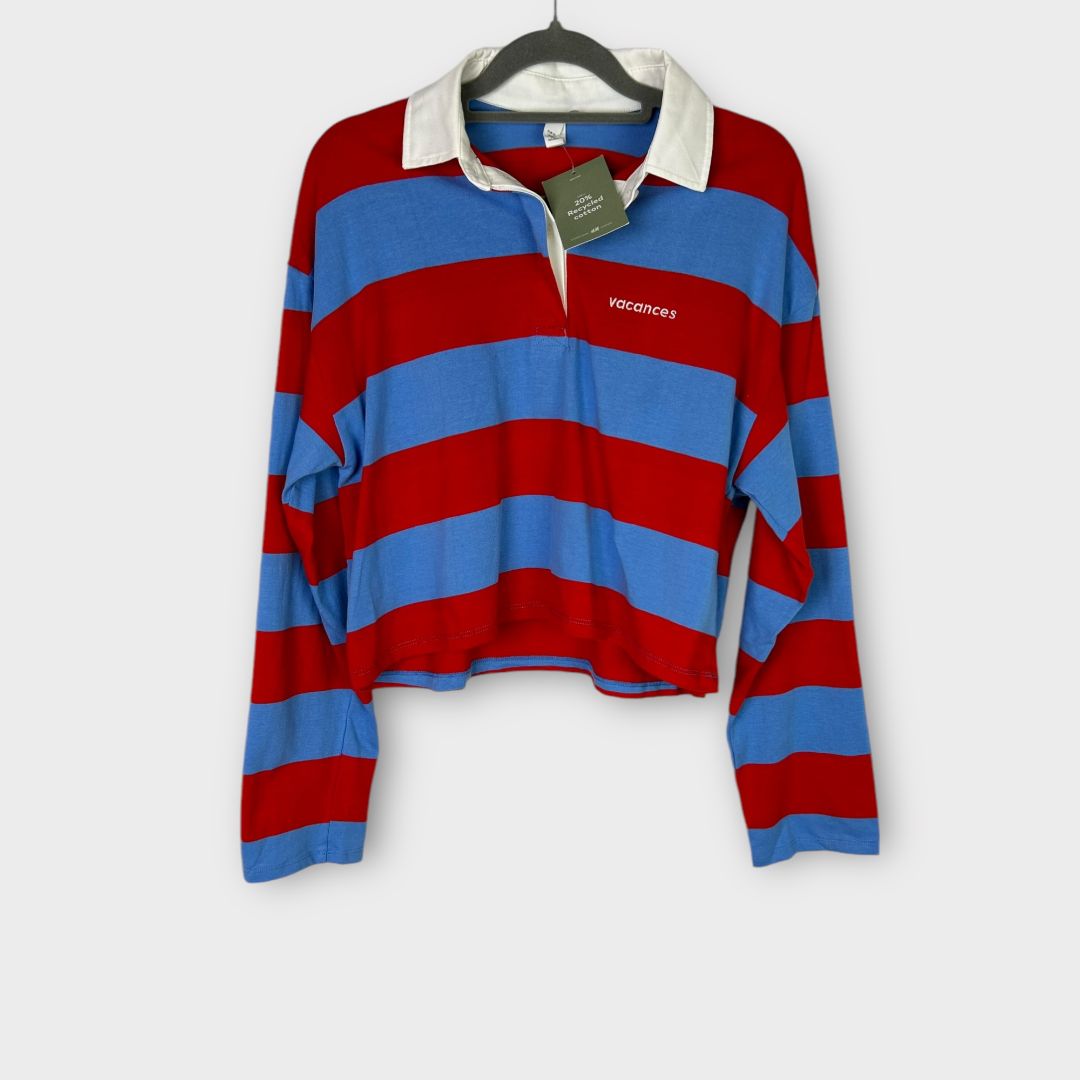 H&amp;M Cotton Cropped Rugby Shirt - XS