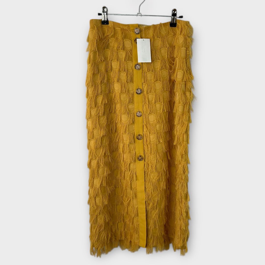 H&amp;M Fringe Midi Skirt - 8