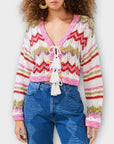 Hayley Menzies Boucle Zigzag Tie Front Cardigan - S
