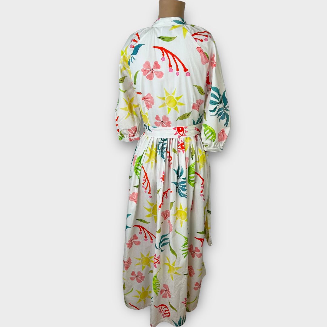 Hayley Menzies Raglan Volume Maxi Cotton Shirt Dress - 8/10 (S)