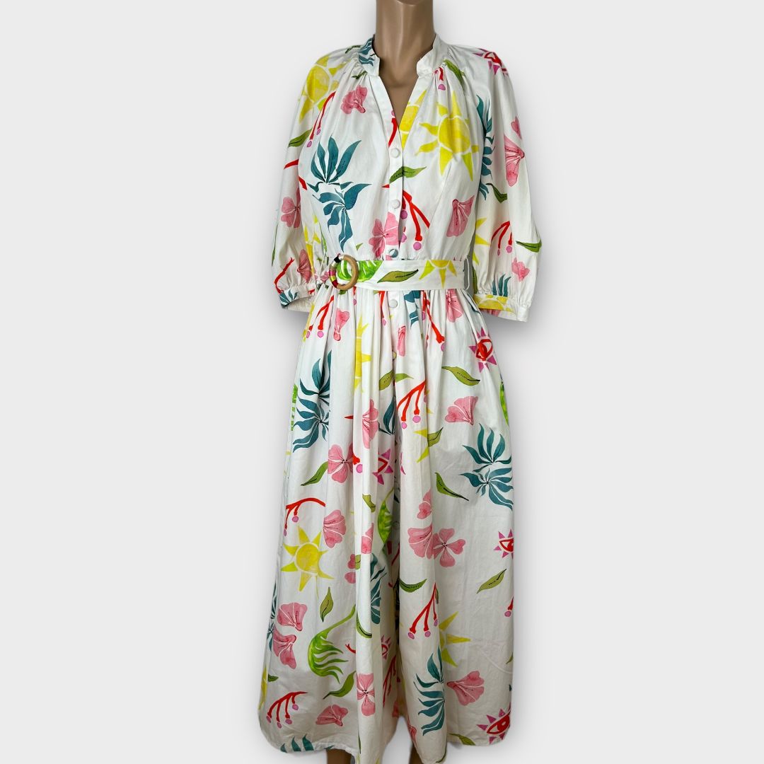 Hayley Menzies Raglan Volume Maxi Cotton Shirt Dress - 8/10 (S)