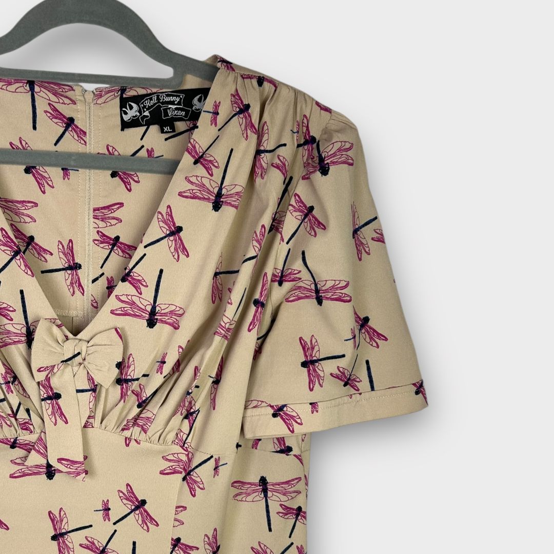Hell Bunny Vintage Dragonfly Dress - 16 (XL)
