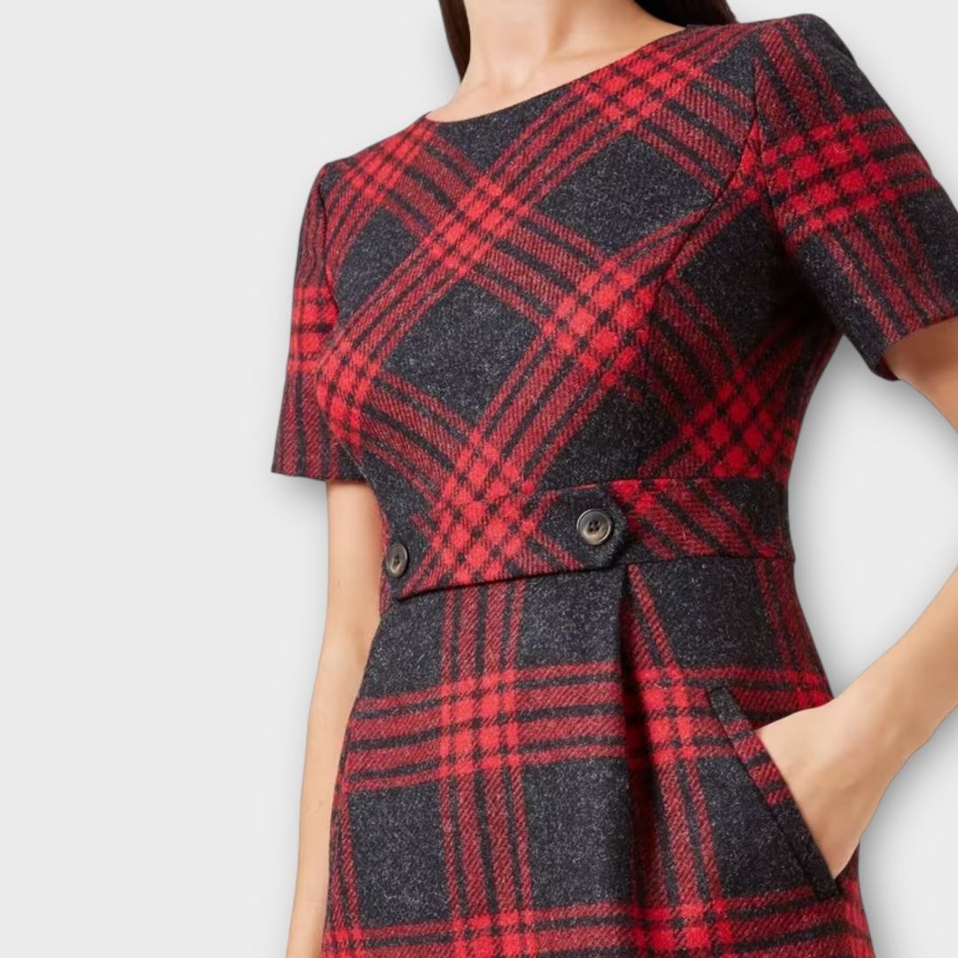 Hobbs Check Wool Elea Dress - 14